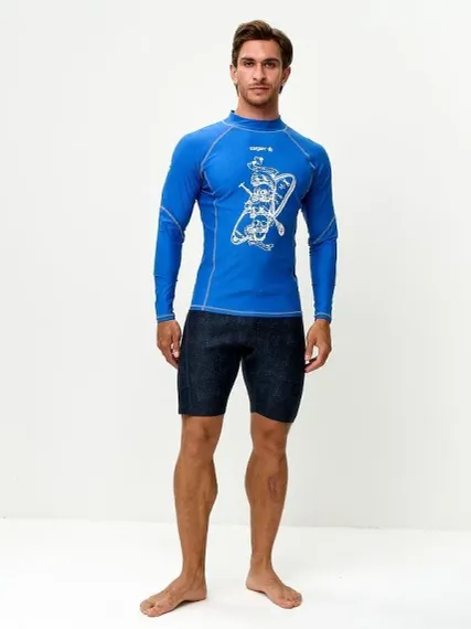 Футболка рашгард лонгслив Sargan Скелетон-Сап UPF 50+ синий