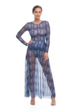 Пляжная юбка "Змея голубая"