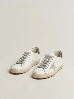 Men's Super Star with grey heel tab and metal stud lettering