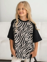 Хлопковая детская футболка с принтом зебры
