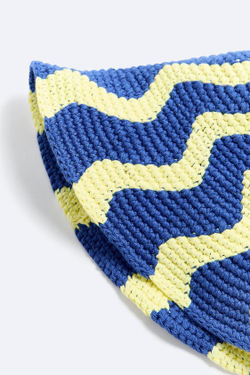 ZARA ШЛЯПА ИЗ КРУЖЕВА КРОШЕ С ВОЛНИСТОЙ КРОМКОЙ, РАЗНОЦВЕТНЫЙ