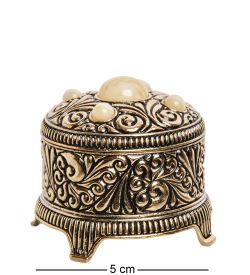 Народные промыслы AM-3267/1 Шкатулка «Вернисаж» (латунь, янтарь)