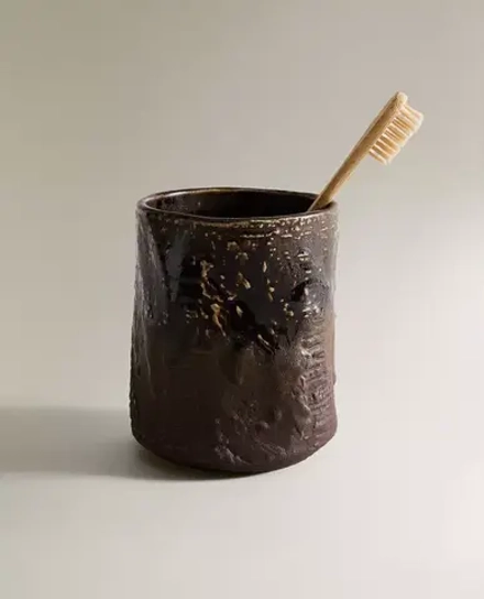 ZARA HOME СТАКАН ДЛЯ ЗУБНЫХ ЩЕТОК ИЗ КЕРАМИКИ С РЕЛЬЕФНЫМ УЗОРОМ, РАЗНОЦВЕТНЫЙ