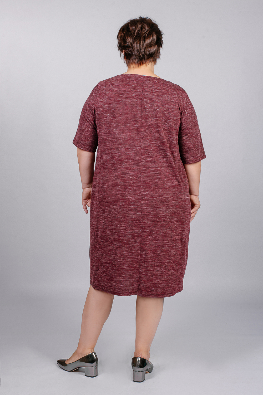 Трикотажное платье 2884ЛП, вишневый #95В052884ЛП