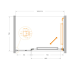 Душевая дверь Cezares LUX-B-FS-11-110-C-GM, 110х195, профиль оружейная сталь, стекло прозрачное