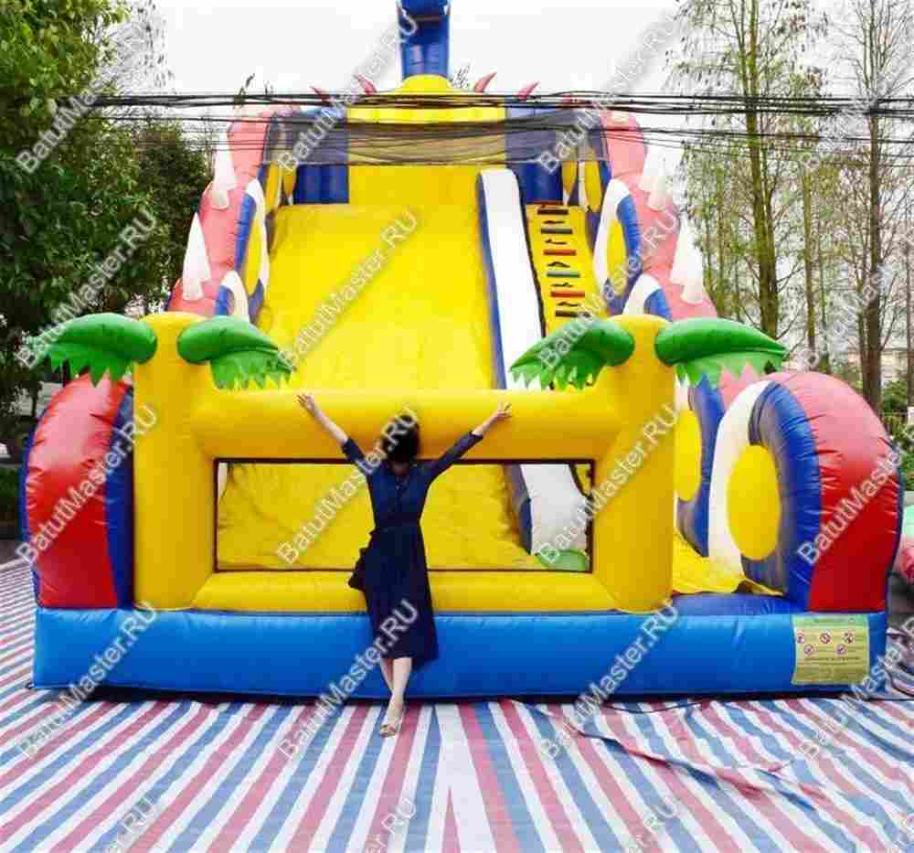 Батут-горка "Дракон синий", 10*5*8 м