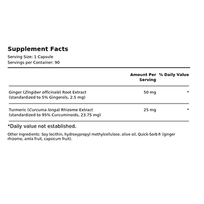 Куркума и имбирь, Turmeric &amp; Ginger, Nature's Answer, 90 вегетарианских капсул 2