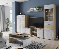 Дублин Стол журнальный дуб крафт серый/цемент