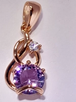 Подвеска Б 2 вставки форма круг цвет нежно-розово-сиреневый