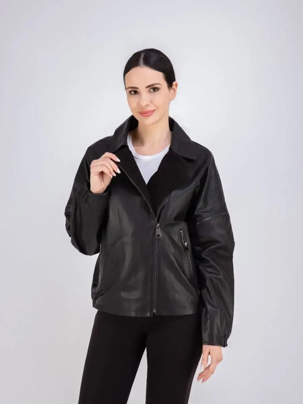 Куртка женская из натуральной кожи оверсайз Турция