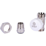 Клапан термостатический прямой STOUT - 1/2" x 3/4"EK (ВР/НГ евроконус, PN10, Tmax 100°C)