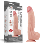 Телесный фаллоимитатор 12 King Sized Sliding Skin Dual Layer Dong - 31 см. (Цвет: телесный)