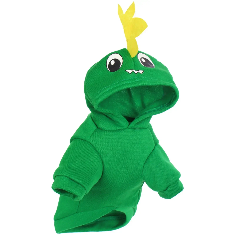 Кофта - толстовка с капюшоном для собак мелких пород «МОДНЫЙ БРО», динозаврик, размер S (35*25*22см) Ultramarine