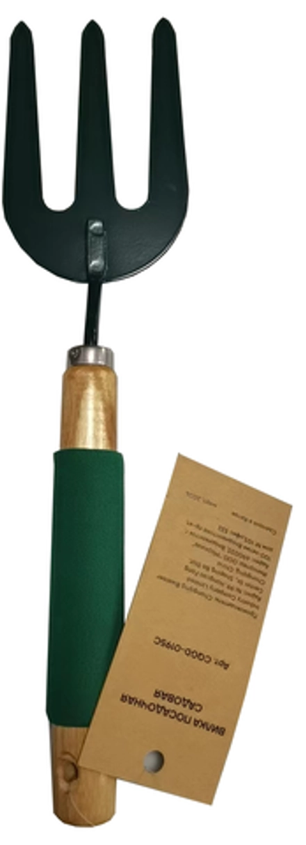 Вилка посадочная садовая 35,5х8,4см стальная с деревянной прорезиненной ручкой