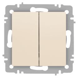 Выключатель Intro Accent 6-104-02 двойной, 10А-250В, IP20, СУ, AL/CU, слоновая кость