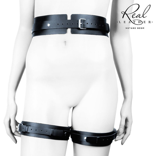 Пояс с гартерами Notabu – натуральная кожа, L-XL