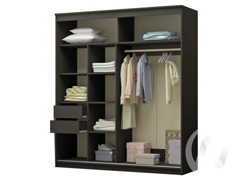 Шкаф-купе 1;5 Элегант №2 (венге)