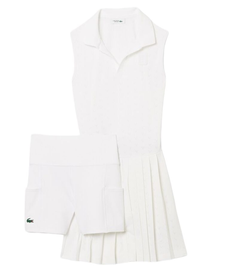 Теннисное платье Lacoste Ultra Dry Tennis Heritage with Liner - white