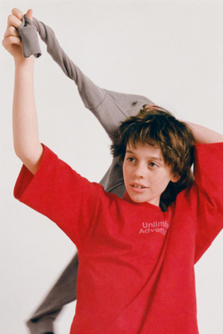 ZARA ФУТБОЛКА С НАДПИСЬЮ, КРАСНЫЙ