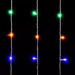 Светодиодный занавес 2*2 м., 400 разноцветных LED ламп, прозрачный провод ПВХ, LTC (PCL402-10-2M)