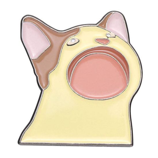 Значок металлический Поп кот, р-р 3х2,7см