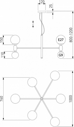 Подвесная люстра Eurosvet Bubble 30182 латунь
