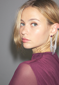 STRADIVARIUS Серьга-кафф с каскадной цепочкой, серый