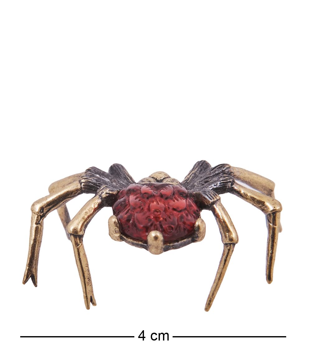 Народные промыслы AM-4163 Фигурка «Паук Черная вдова» (латунь, янтарь)