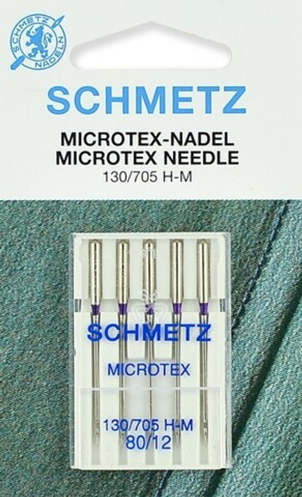 Иглы микротекс (особо острые) Schmetz 130/705H-M № 80, 5 шт.
