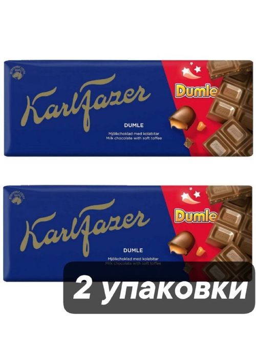 Шоколад молочный Fazer Dumle с мягкой карамелью 180 г x 2 шт