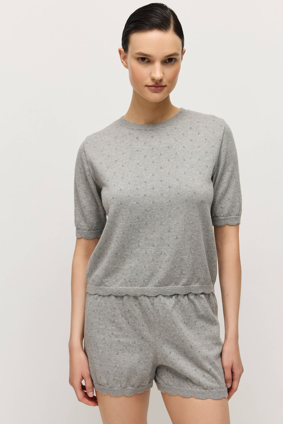 Джемпер пуантель из хлопка с кашемиром