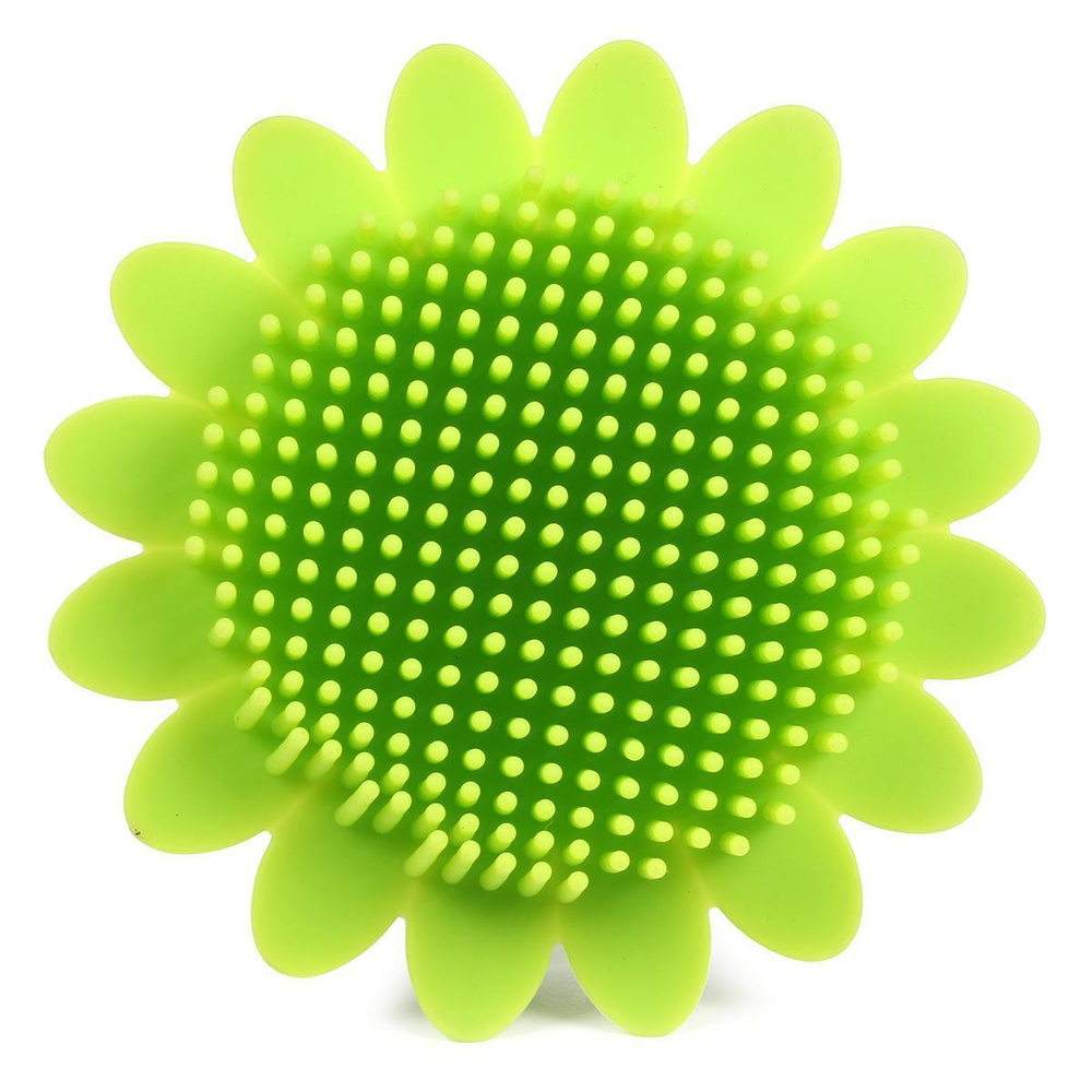 Губка для тела силиконовая (подсолнух) салатовый (RoxyKids)