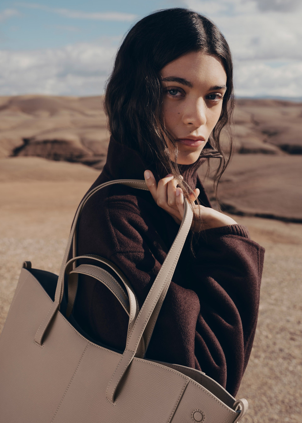 POLENE СУМКА CYME TOTE, ТЕМНО-СЕРЫЙ