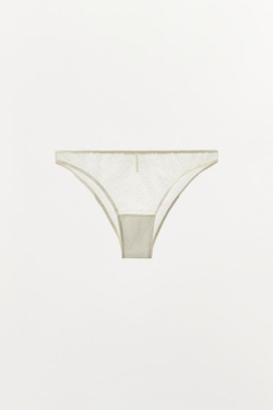 ZARA ТРУСЫ ИЗ СЕТЧАТОЙ ТКАНИ В ГОРОШЕК, ЭКРЮ