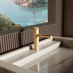 Смеситель для раковины Vincea Rim VBF-2RM1BG однорычажный, брашированное золото