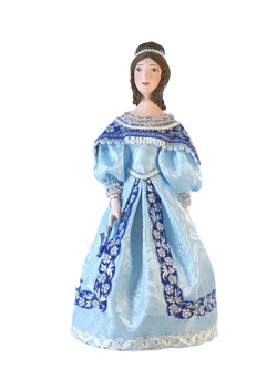 Кукла коллекционная Дама в бальном платье с веером 19 века