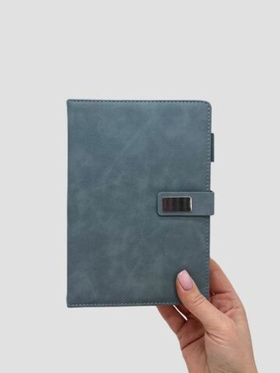 Блокнот А5 в линейку 170 л серо-голубой (8412-2)