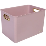 Корзина - органайзер для хранения с крышкой «ОКСФОРД», цвет нежно-розовый, 35,8*24,8*23,5см (лейбл Селфи)