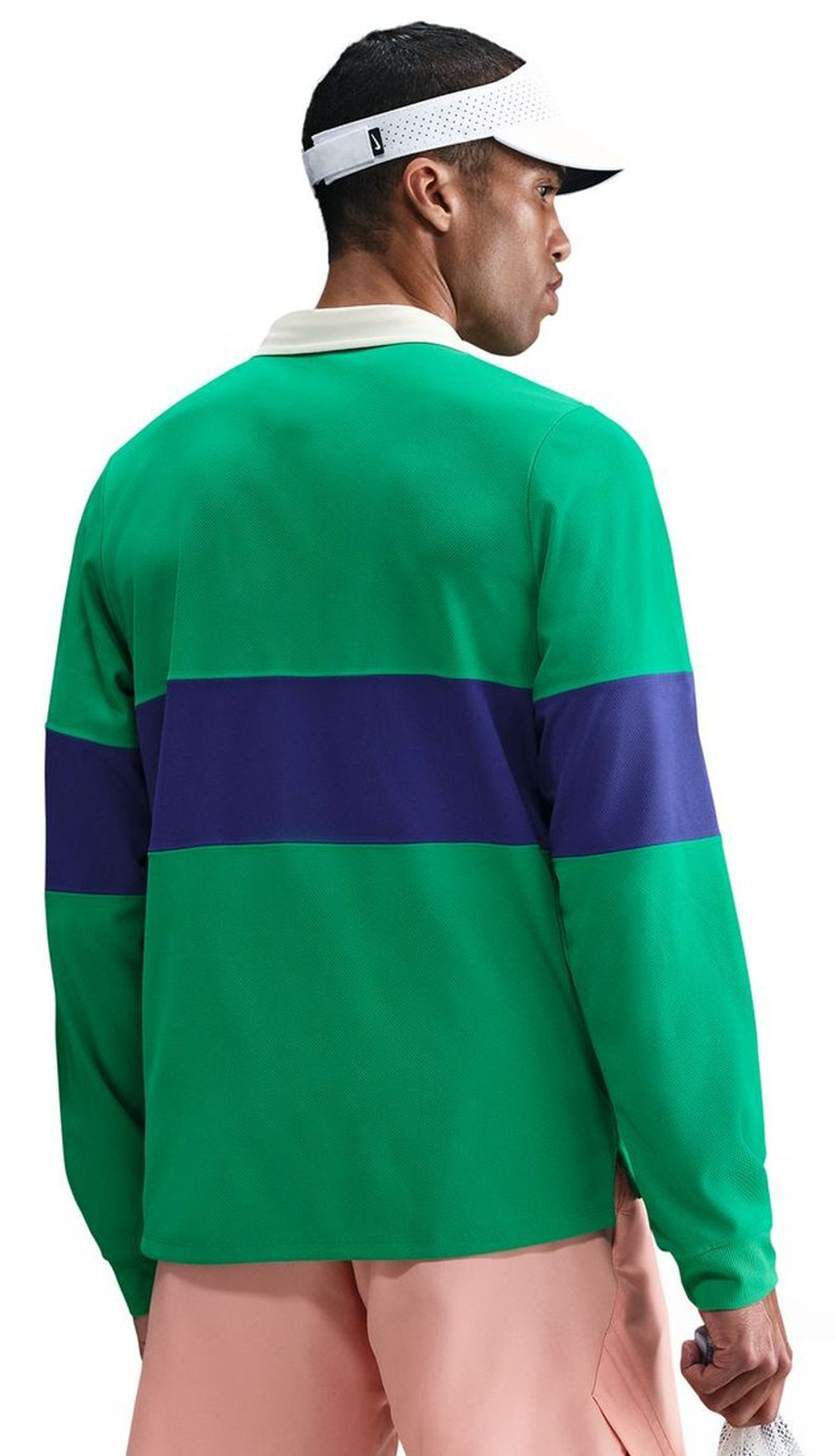 Мужская теннисная футболка с длинным рукавом Nike Court RG Dri-FIT Advantage Slam Long Sleeve Tennis - стадионный зеленый/глубокая ночь/белый