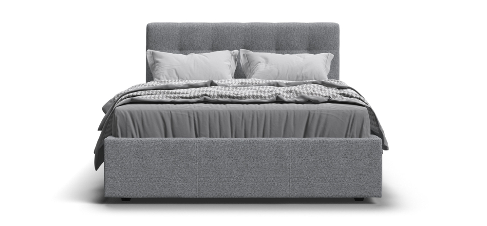 Белла Кровать+ПМ 140 Рогожка Мальмо серый
