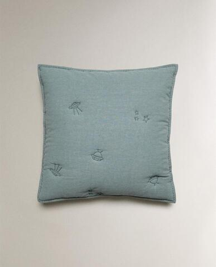 ZARA HOME ДЕТСКАЯ ОДНОТОННАЯ НАВОЛОЧКА, СИНИЙ