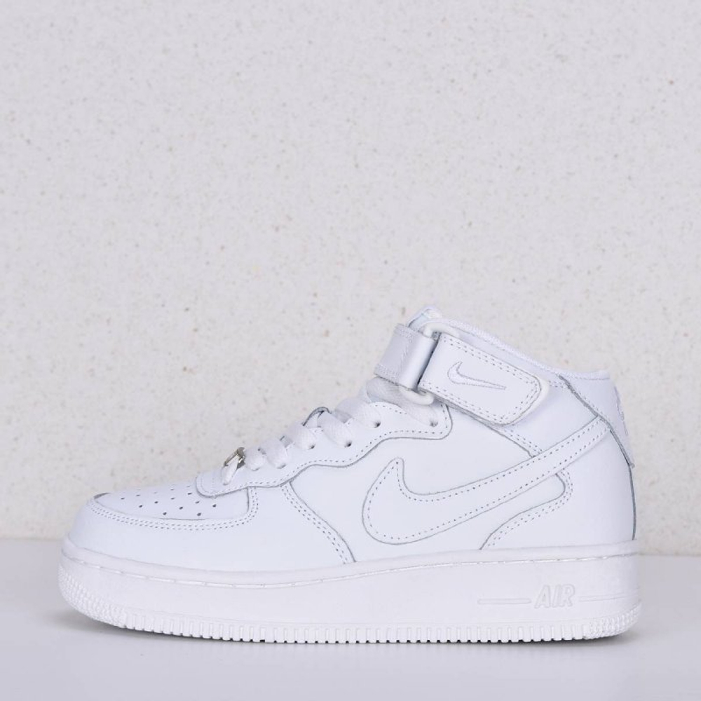 Кроссовки Nike Air Force 1 Mid 07 White Leather арт 5001-1