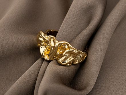 Кольцо "Мятый металл", 11мм