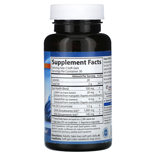 Carlson, Супер ДГК плюс лютеин, 60 мягких таблеток