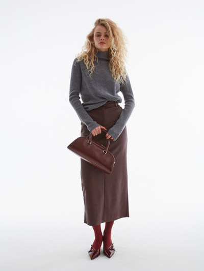 Водолазка из 100% шерсти серая