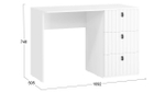 Стол письменный с ящиками Белый снег/Белый софт 109,2х50,5х74,8 см