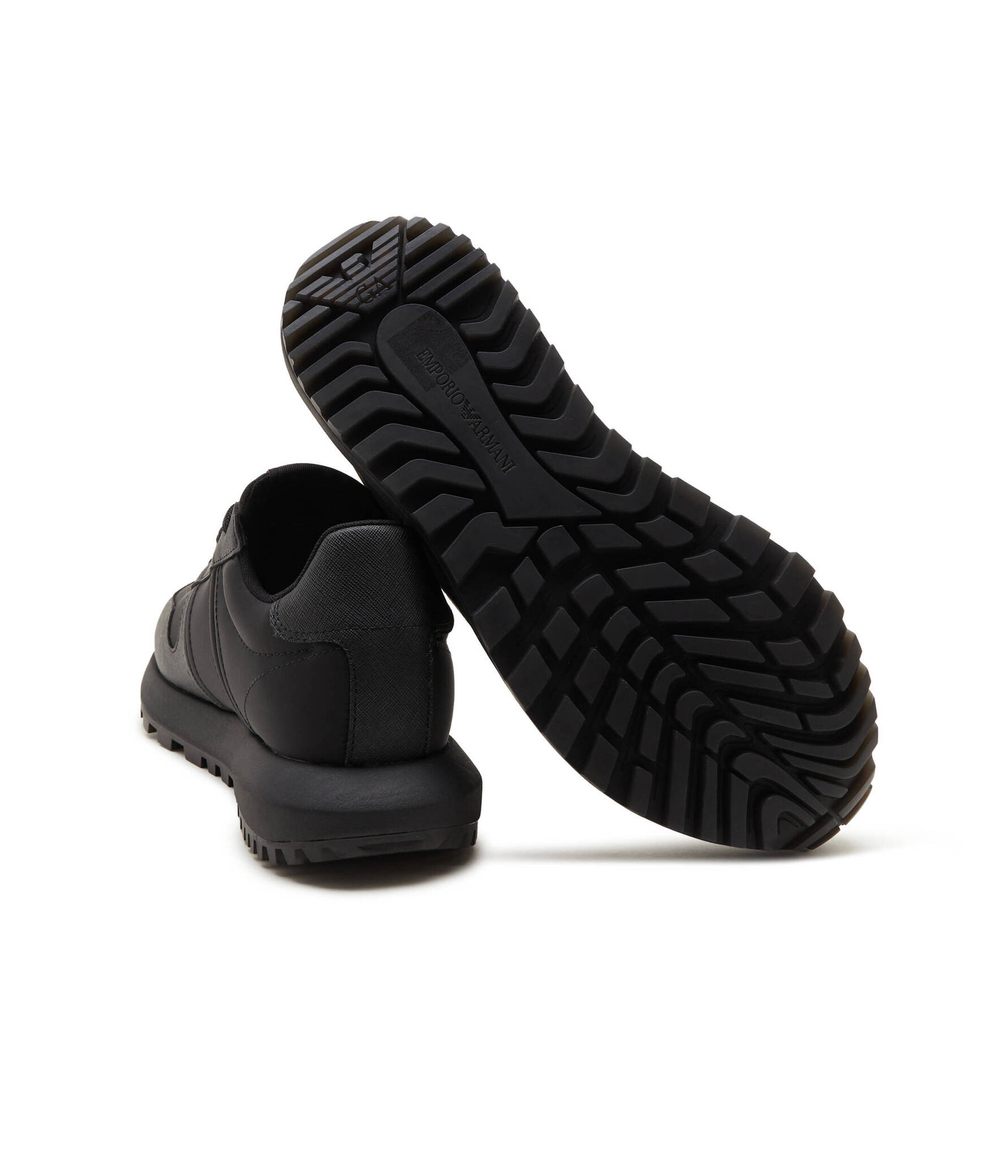 Кроссовки SNK RECY.SAFFIANO PU Emporio Armani - черный(X4X640 XN949)