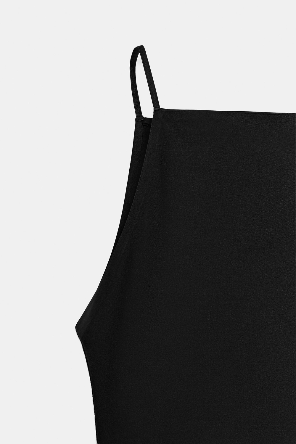 ZARA ПЛАТЬЕ МИДИ ИЗ СМЕСОВОГО ПОЛИАМИДА, ЧЕРНЫЙ