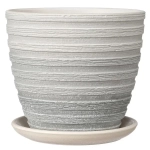 Горшок керамический Букле серый крокус №1