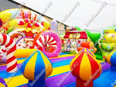 Коммерческий надувной батут "Конфетная страна" 6*5*2,8 м
